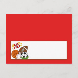Carte Endroit Écrite Rouge Toutes Étoiles