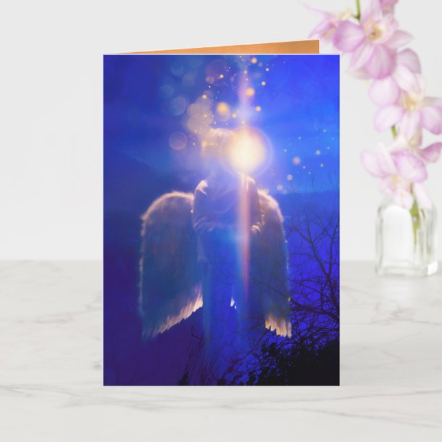 Carte Enfant ange "JAMAIS SEUL" (Orchidée)