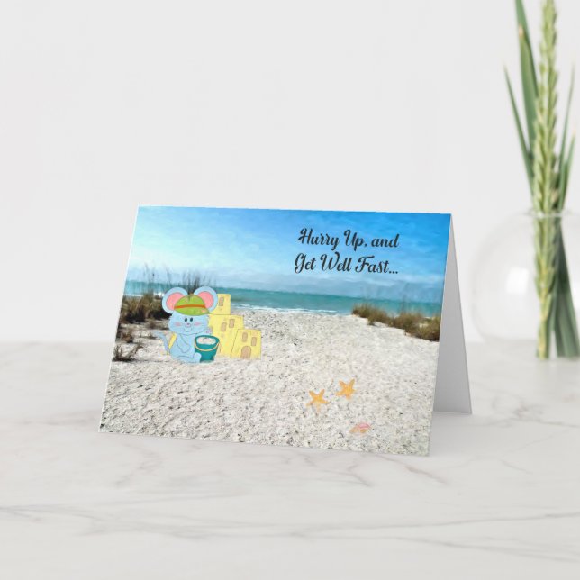 Carte Enfant bien avec la souris Bâtir des châteaux de s (Devant)