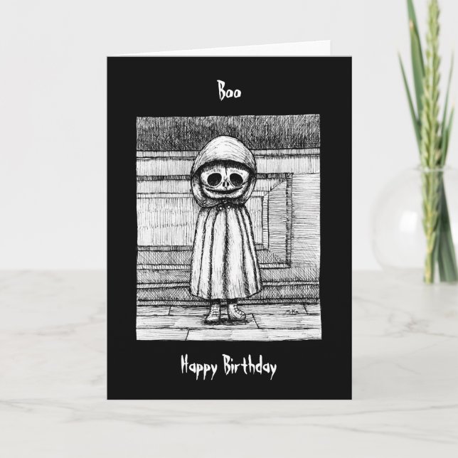 Carte Enfant déplaisant Skelton Goth Dark Birthday (Devant)