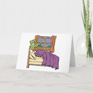 Carte Enfant effrayé se cachant sous une couverture