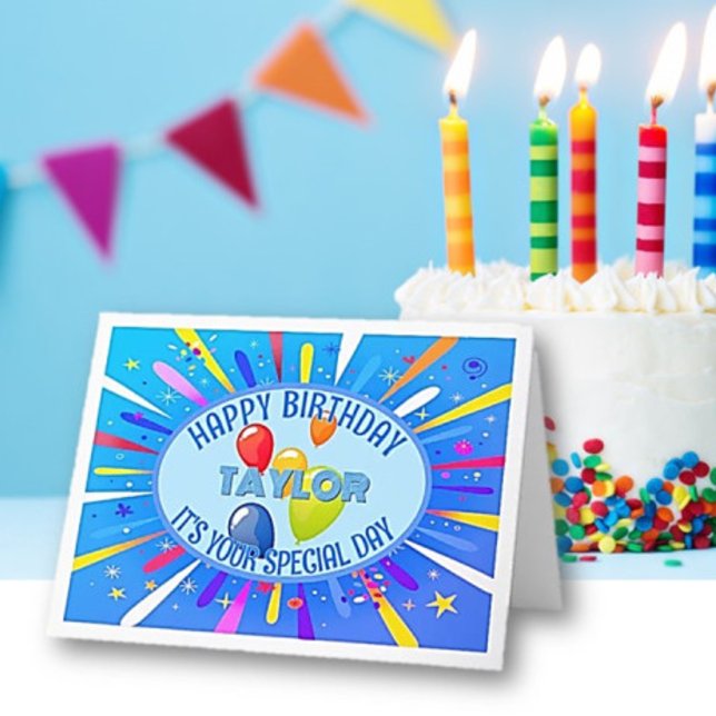 Carte Enfant personnalisé coloré anniversaire (Créateur téléchargé)