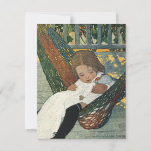 Carte Enfant Vintage avec une poupée par Jessie Willcox 