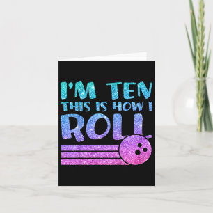 Carte Enfants 10e anniversaire filles Bowling cadeau - I