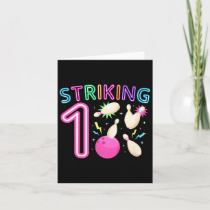 Carte Enfants 1er Anniversaire Fête Bowling Fille 1 An B