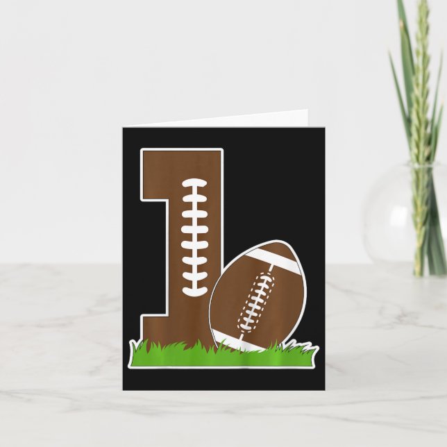 Carte Enfants 1er Anniversaire Fête Football Garçon Un A (Devant)