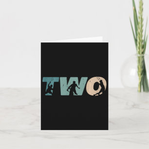 Carte Enfants 2e anniversaire Retro Dminton 2 ans Boy Gi