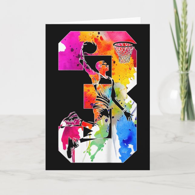 Carte Enfants 3 ans Numéro 3 Esquisse 3ème anniversaire (Devant)