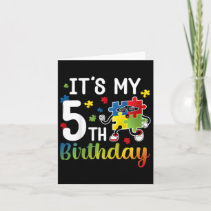 Carte Enfants 5e Autisme fête d'anniversaire 5 ans Autis