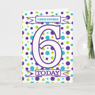 Carte Enfants 6e anniversaire Salutations