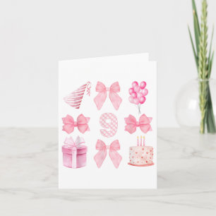 Carte Enfants 9e Coquette Anniversaire Fête Neuf Anniver