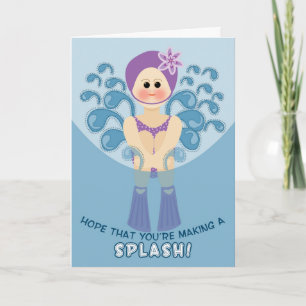 Carte Enfants au camp d'été Cannon Ball Girl Splash!