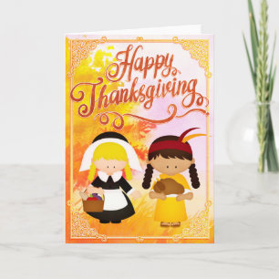 Carte Enfants bons thanksgivings
