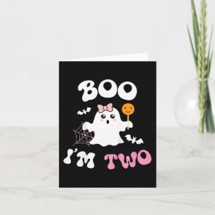 Carte Enfants Boo I'm Two Ghost Second 2nd Birthday Supe