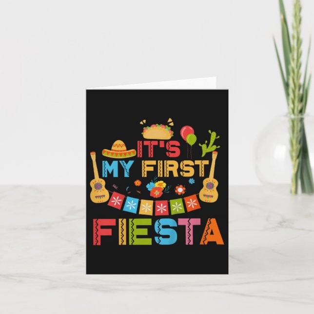 Carte Enfants C'Est Ma Première Fête Anniversaire Mexica (Devant)