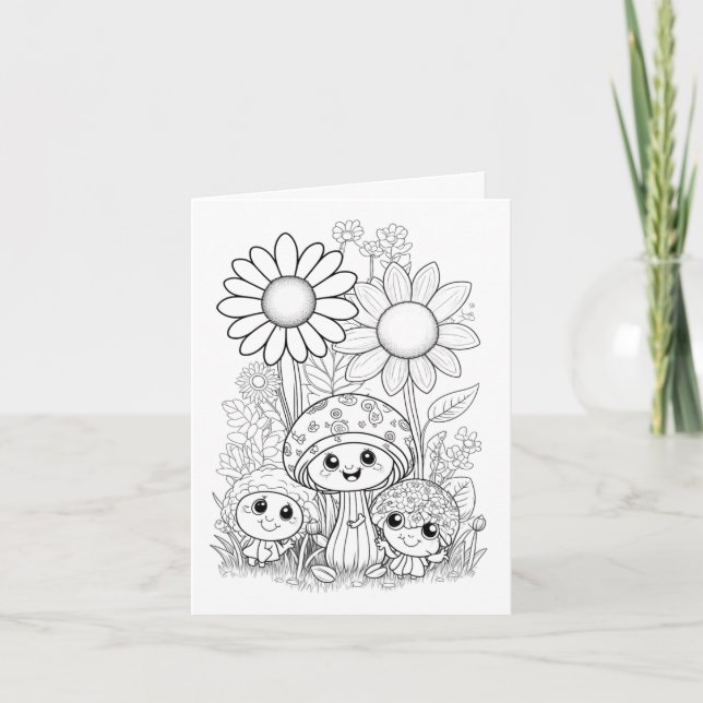 Carte Enfants Colorer la fête des mères (Devant)