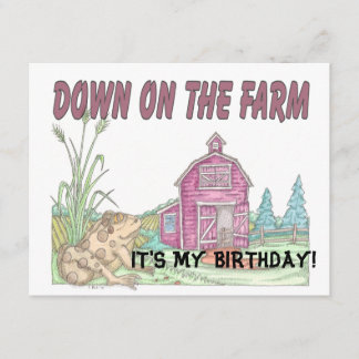 Carte Enfants de ferme Anniversaire