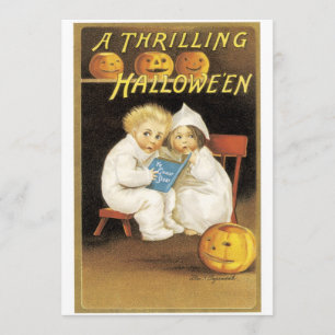 Carte Enfants démodés d'histoire de fantôme de Halloween