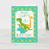 Enfants Dinosaur 3e anniversaire bleu