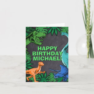 Carte Enfants Dinosaur Trex Dino Jurassique Anniversaire