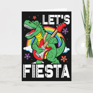Carte Enfants Faisons la Fête Dino Trex Mignon Garçons C