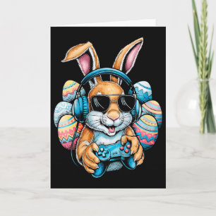 Carte Enfants Garçons Joyeuses Pâques Lapin Œuf Jeu Vidé