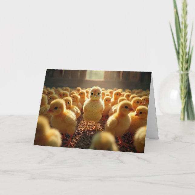 Carte Enfants Jaunes dans une grange pour Anniversaire (Devant)