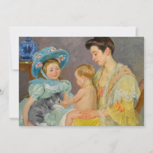 Carte Enfants jouant avec un chat Mary Cassatt Card