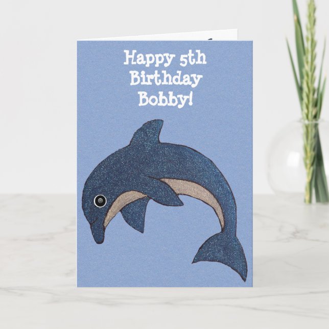 Carte Enfants Joyeux Anniversaire Amusant Bleu brillant  (Devant)