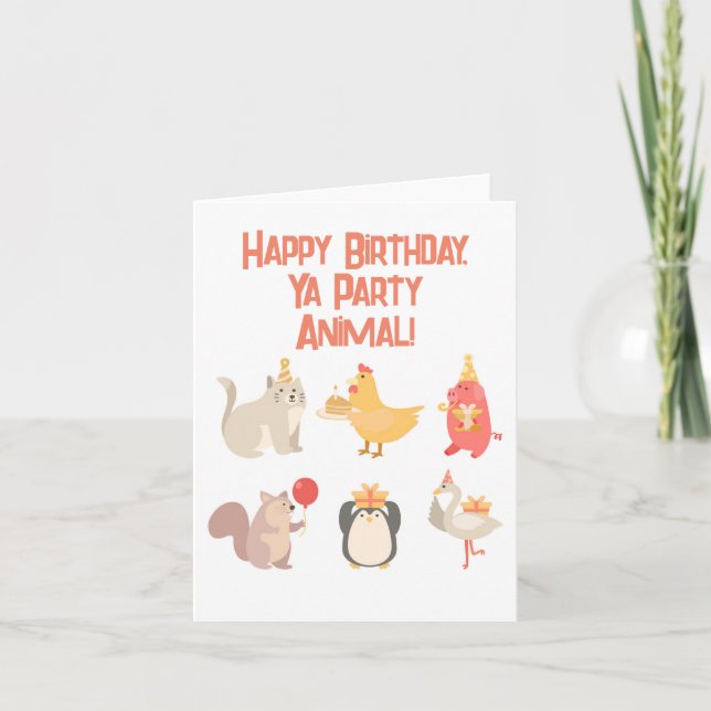 Carte Enfants Joyeux Anniversaire Fête Animaux Garçons S (Devant)
