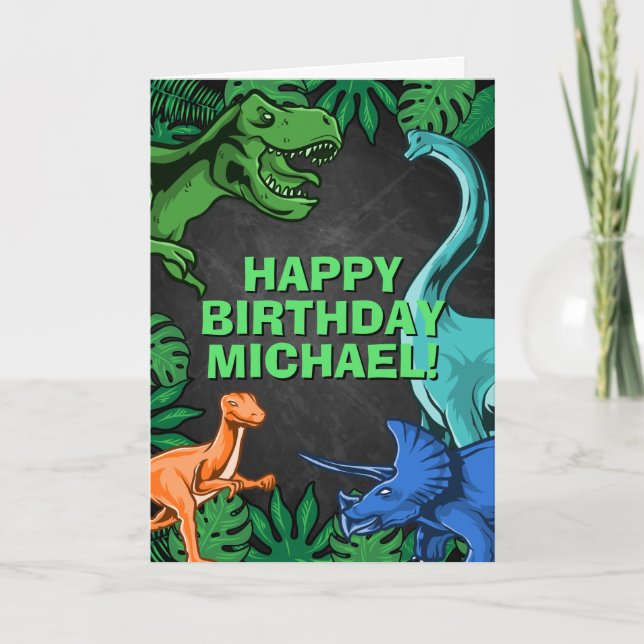 Carte Enfants Jurassic Dino Dinosaur Anniversaire person (Devant)