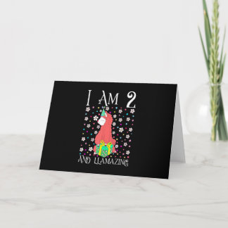 Carte Enfants Lama 2 Ans Lama Rose 2ème Anniversaire