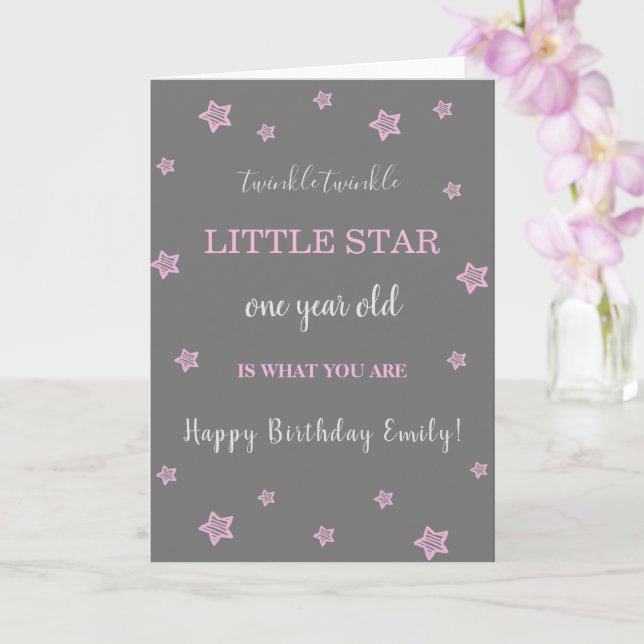 Carte enfants mignons étoiles cri rime heureux anniversa (Orchidée)