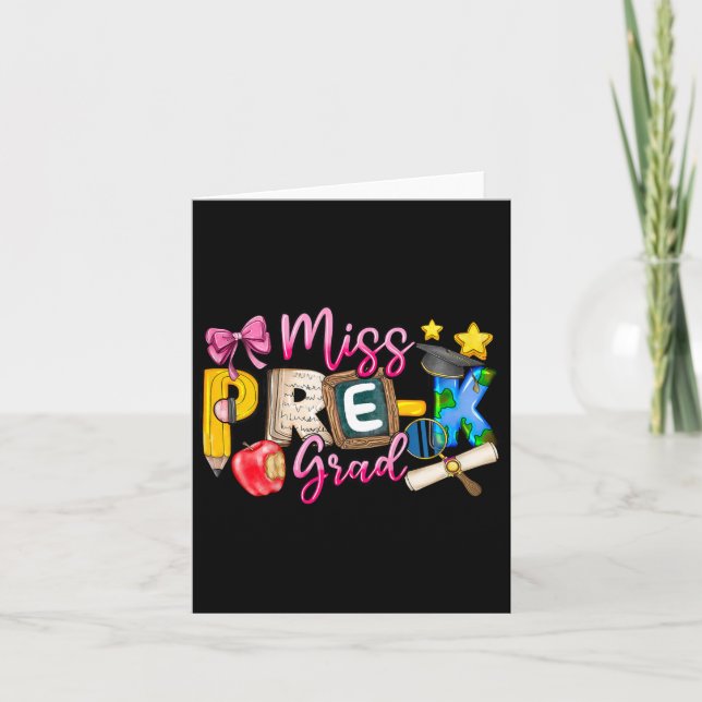 Carte Enfants Miss Pré-k Grad Graduation Girl Enfant Der (Devant)