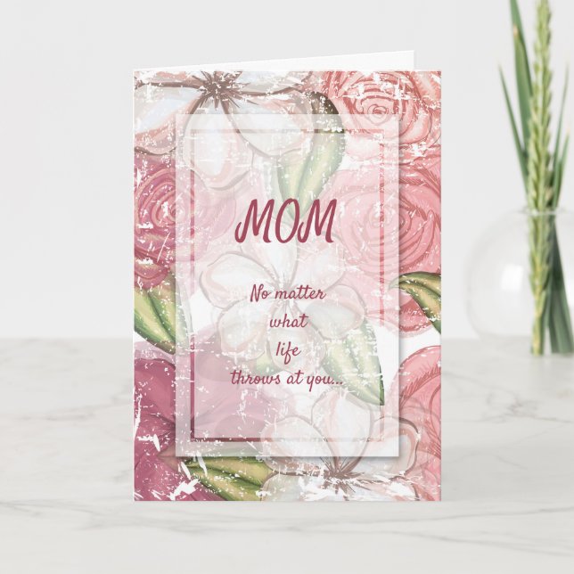 Carte Enfants moches drôle Floral Joyeux Fête des Mères (Devant)