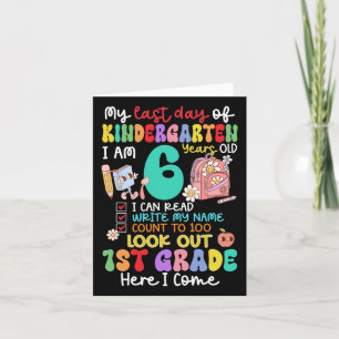 Carte Enfants Mon Dernier Jour De Maternelle 6 Ans 1ère 