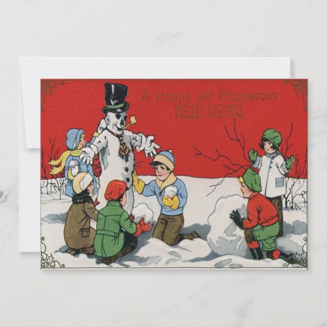 Carte Enfants Neige hiver neige (Devant)