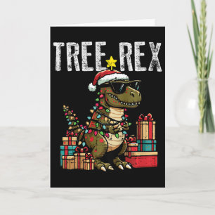 Carte Enfants Noël Dinosaure Arbre Rex Xmas Trex Tout-Pe