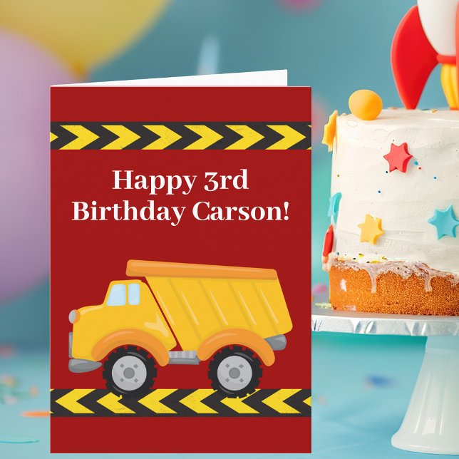 Carte Enfants Personnalisés Camion Camion Garçons rouges (Créateur téléchargé)
