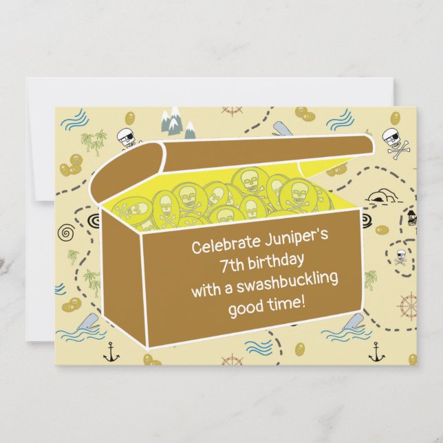 Carte Enfants Pirate fête d'anniversaire (Devant)