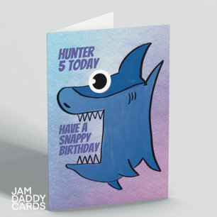 Carte Enfants requin personnalisable Anniversaire