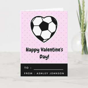 Carte Enfants Soccer Heart School Classe Valentines Day 