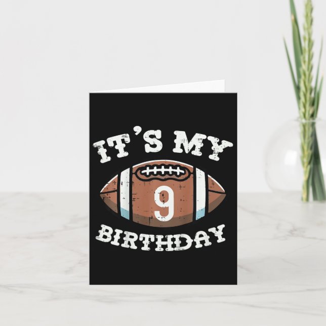 Carte Enfants Son 9e Anniversaire Football Américain 9 A (Devant)