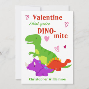 Carte Enfants Valentines Day Dino-mite Dinosaur Appartem