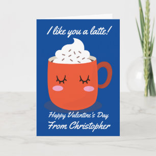 Carte Enfants Valentines Je T'Aime Un Latte