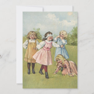 Carte Enfants victoriens vintage jouent au colin-maillar