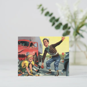 Carte Enfants vintages, patrouille de sécurité des garço