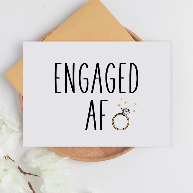 Carte Engaged AF | Funny Minimalist Engagement Card (Créateur téléchargé)