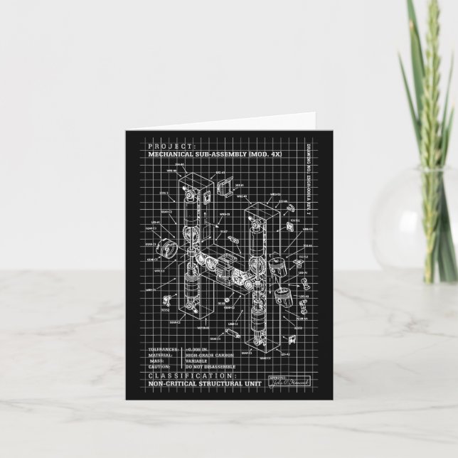 Carte Engineer Engineering Monogram Initial Catal Letter (Devant)