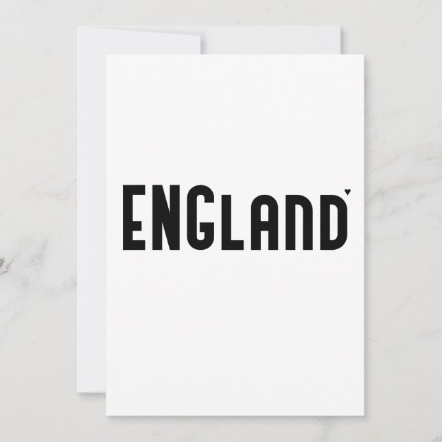 Carte England - minimalistic typography card (Devant)